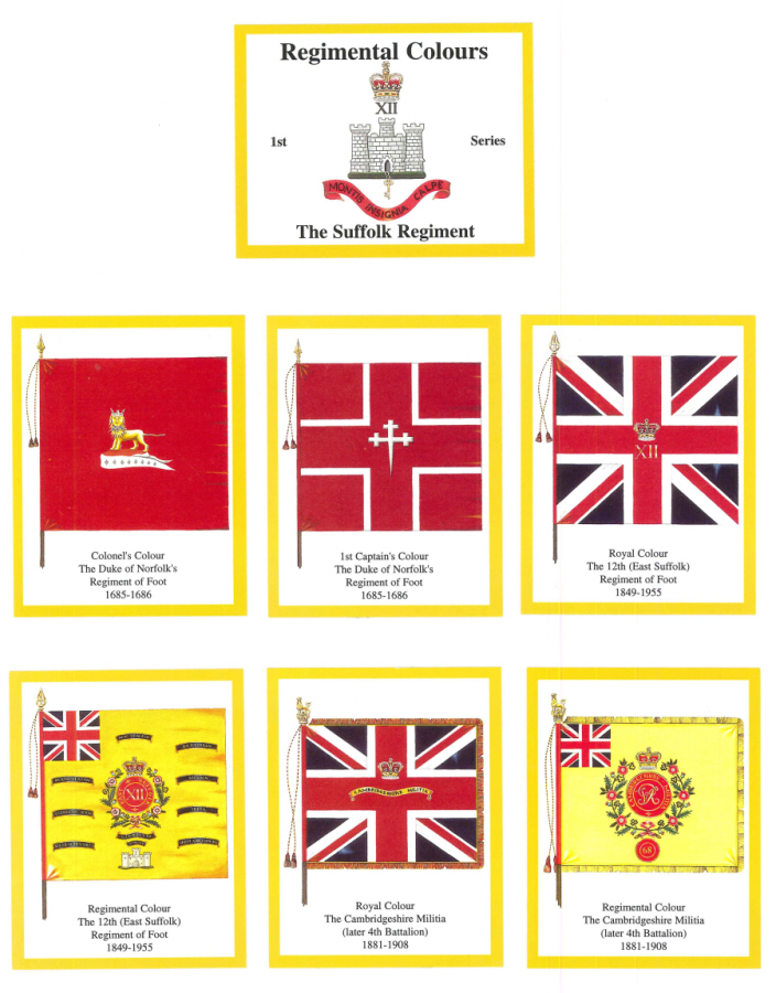 The Suffolk Regiment - 'Regimental Colours' Trade Card Set by David Hunter - Click Image to Close